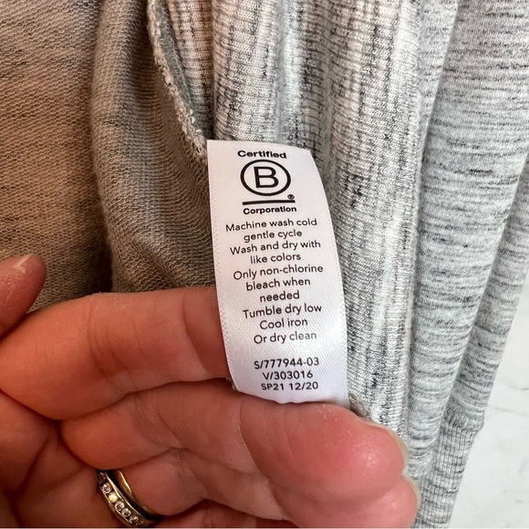 Athleta Pranayama Wrap Open Front Draped Duster Cardigan Marled Heather Grey XS - Picture 9 of 10